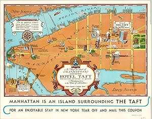 Seller image for A Map of Part of Manhattan around and about Hotel Taft Promotional brochure for the Hotel Taft in New York. for sale by Curtis Wright Maps