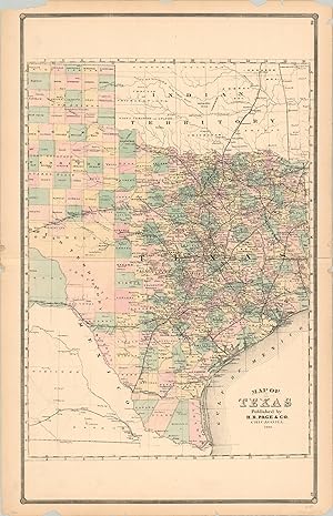 Image du vendeur pour Map of Texas A misprinted map of the settled portion of Texas from the late 19th century. mis en vente par Curtis Wright Maps