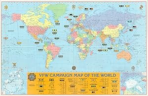 Seller image for VFW Campaign Map of the World American troops overseas since World War I. for sale by Curtis Wright Maps