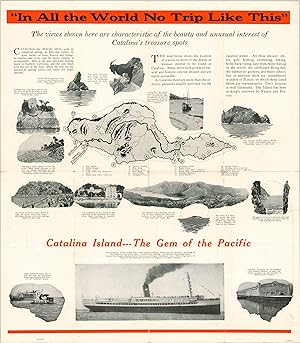 Imagen del vendedor de Catalina Island Descriptive Map and Timetable [Text on Verso] "In All the World No Trip Like This." a la venta por Curtis Wright Maps