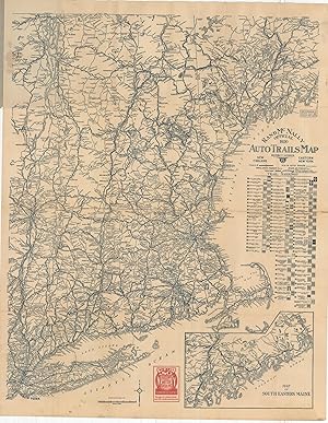 Image du vendeur pour Rand McNally Official 1920 Auto Trails Map District Number 6 New England Eastern New York - The transition from auto trails to numbered routes. mis en vente par Curtis Wright Maps