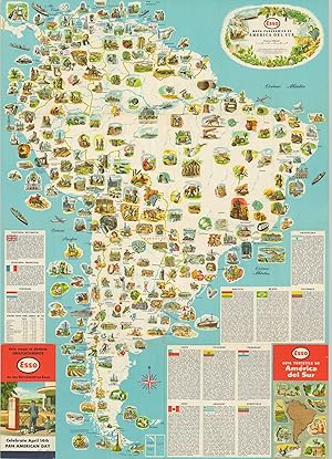 Seller image for Mapa Panoramico de America Del Sur Mid-century road map of South America. for sale by Curtis Wright Maps