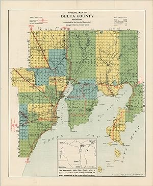 Seller image for Offical Map of Delta County, Michigan - Hybrid promotional flyer and transportation map of a county in Michigan's Upper Peninsula. for sale by Curtis Wright Maps