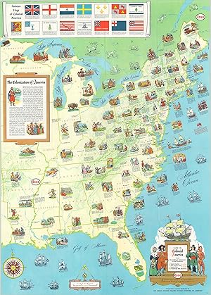 Seller image for Life in Colonial America Pictorial map issued in conjunction with the 1957 Jamestown Festival in Virginia. for sale by Curtis Wright Maps