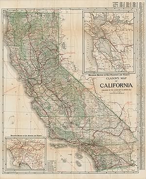 Seller image for Clason's Map of California California's roads in the midst of the Roaring '20s. for sale by Curtis Wright Maps