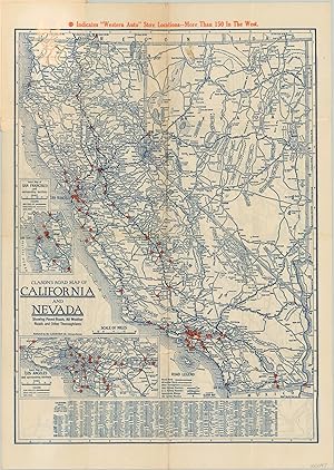 Seller image for Clason's Road Map of California and Nevada Double sided pocket map showing the roads in California and Nevada. for sale by Curtis Wright Maps