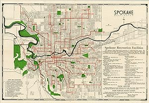 Seller image for Spokane Washington City plan of Spokane, Washington published shortly after the U.S. entered the Second World War. for sale by Curtis Wright Maps