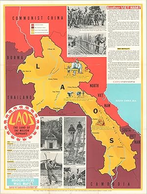 Seller image for Laos The Land of the Million Elephants Headline-Focus Wall Map 5 - Another Vietnam?' for sale by Curtis Wright Maps