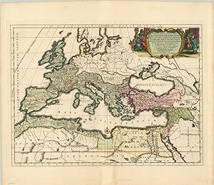 Image du vendeur pour Geographia Patriarchalis Tabula Geographica in Eptiomen Contracta in qua Patriarchatus Antiqui Romanus Interesting map of Europe, North Africa and Mediterranean showing the areas under authority of several patriarchs. mis en vente par Curtis Wright Maps