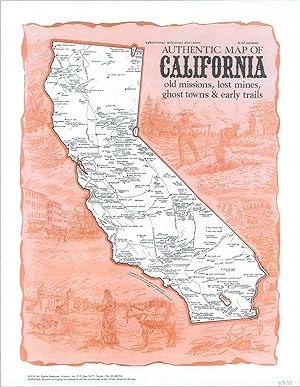 Seller image for Authentic Map of California old missions, lost mines, ghost towns & early trails California's western heritage, for the tourist. for sale by Curtis Wright Maps