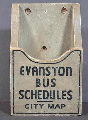 Evanston Bus Schedules City Map Wooden map holder for Chicago North Shore commuters.