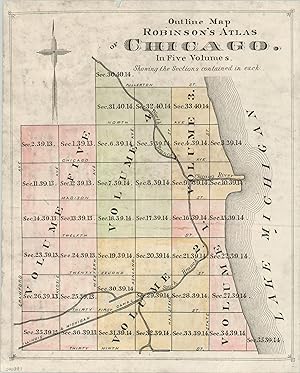 Imagen del vendedor de Outline Map of Chicago Index map to a massive five volume insurance atlas of Chicago. a la venta por Curtis Wright Maps