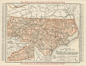 Seller image for Mileage Map of the Best Roads of North Carolina Folding road map of North Carolina issued by a Lake Lanier real estate developer. for sale by Curtis Wright Maps