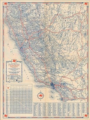 Imagen del vendedor de Official Road Map California Nevada [and Arizona] - Attractive road map of California, Nevada, and Arizona from 1934. a la venta por Curtis Wright Maps