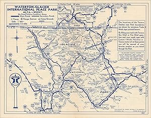 Bild des Verkufers fr Yellowstone National Park [and] Waterton-Glacier International Peace Park - Double sided road map showing two of America's most popular National Parks. zum Verkauf von Curtis Wright Maps