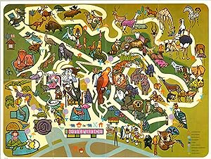 Seller image for Visitor's Map - San Diego Zoo [Title on Verso] - Vibrant vintage representation of the San Diego Zoo. for sale by Curtis Wright Maps