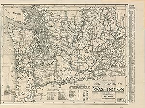 Seller image for Mileage Map of the Best Roads of Washington Mid-1920s road map of Washington issued by a prominent regional auto supply company. for sale by Curtis Wright Maps