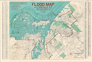 Seller image for Flood Map of Louisville, Kentucky Spectacular cartographic record of the damage done to Louisville during the 1937 Ohio River flood. for sale by Curtis Wright Maps