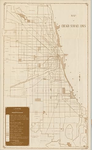 Seller image for Map of Chicago Surface Lines Uncommon map of Chicago transit during WWII. for sale by Curtis Wright Maps