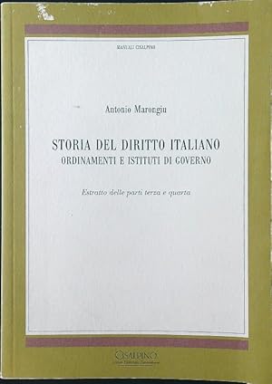 Immagine del venditore per Storia del diritto italiano. Ordinamenti e istituti - Estratto parti 3 e 4 venduto da Librodifaccia