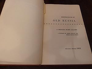 Image du vendeur pour Reminiscences of Old Russia mis en vente par Books & Cabinets