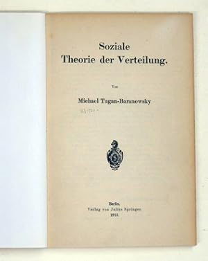 Seller image for Soziale Theorie der Verteilung. for sale by antiquariat peter petrej - Bibliopolium AG