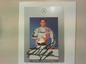 Seller image for Signierte farbige Autogramm-Karte des Motorsportlers, undatiert. for sale by Antiquariat Matthias Drummer