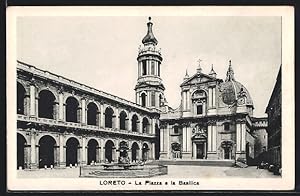 Cartolina Loreto, La Piazza e la Basilica