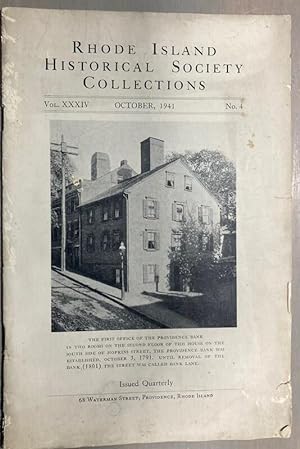 Immagine del venditore per Rhode Island Historical Society Collections October 1941 Vol. XXXIV No. 4 venduto da biblioboy
