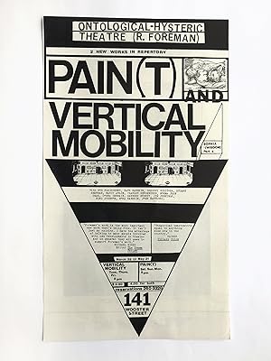 Bild des Verkufers fr Poster for  Pain(t)  and  Vertical Mobility , Ontological-Hysteria Theatre (R. Foreman) zum Verkauf von William Allen Word & Image