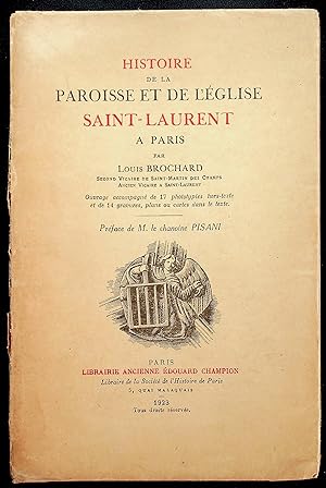 Imagen del vendedor de Histoire de la paroisse et de l'glise saint-Laurent  Paris a la venta por LibrairieLaLettre2