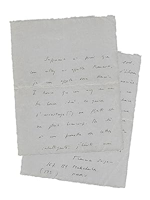 Image du vendeur pour Spirituelle lettre de jeunesse caractristique de l esprit de Franoise Sagan mis en vente par Le Manuscrit Franais