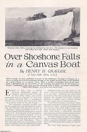 Image du vendeur pour Over Shoshone Falls Waterfall in a twelve-foot Canvas Boat. By Henry H. Graham, of Twin Falls, Idaho, U.S.A. An uncommon original article from the Wide World Magazine, 1930. mis en vente par Cosmo Books