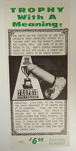 Bild des Verkufers fr Trophy With A Meaning French Tickler Vintage Paper Order Form Penis Dildo Toy zum Verkauf von AlleyCatEnterprises