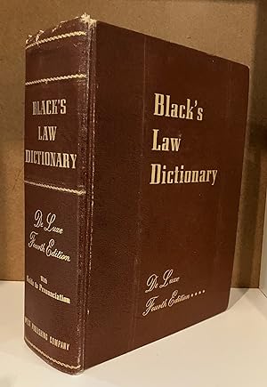 Seller image for Black's Law Dictionary With Pronunciation Guide Deluxe Fourth Edition for sale by Turgid Tomes