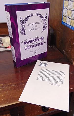 Immagine del venditore per The Mysterye of the Lost Title: The Declaration of Independence venduto da Atlantic Bookshop