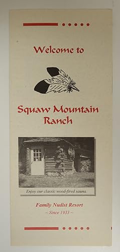 Squaw Mountain Ranch Family Nudist Resort Vintage Paper Pamphlet Flyer Map