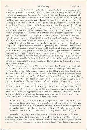 Image du vendeur pour Big Questions and Answers: Three Histories of Slavery, The Slave Trade and The Atlantic World. An original article from the Social History Journal, 2002. mis en vente par Cosmo Books