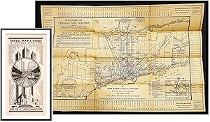 Travel Map and Guide to Chicago's Attractions. Ride The 'L' Above Congestion. [1933-34 Chicago Wo...