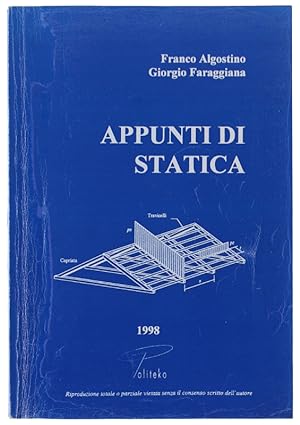 Immagine del venditore per APPUNTI DI STATICA 1998: venduto da Bergoglio Libri d'Epoca