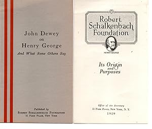 Immagine del venditore per [Two Items] an Appreciation of Henry George (Cover Title) : John Dewey on Henry George, and What Some Others Say. Together with a Circular: Robert Schalkenbach Foundation, its Origin and Purposes venduto da G.F. Wilkinson Books, member IOBA