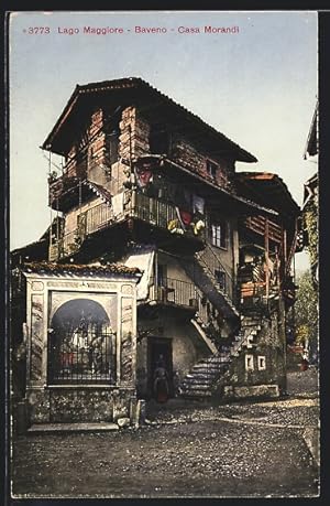 Bild des Verkufers fr Cartolina Baveno, Casa Morandi, Lago Maggiore zum Verkauf von Bartko-Reher