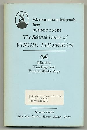 Bild des Verkufers fr The Selected Letters of Virgil Thomson zum Verkauf von Between the Covers-Rare Books, Inc. ABAA