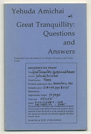 Immagine del venditore per Great Tranquility: Questions and Answers venduto da Between the Covers-Rare Books, Inc. ABAA