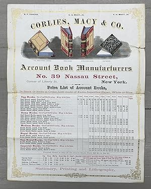 Corlies, Macy & Co. Account Book Manufacturers No 39 Nassau Street, New York