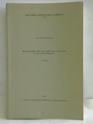 Bild des Verkufers fr Bibliographie der geographischen Literatur in deutscher Sprache zum Verkauf von Celler Versandantiquariat