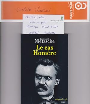 Bild des Verkufers fr ( Widmungsexemplar ) Le cas Homre. dit et prfac par Carlotta Santini ; postface de Pierre Judet de La Combe ; textes traduits par Guy Fillion et Carlotta Santini. zum Verkauf von Fundus-Online GbR Borkert Schwarz Zerfa