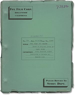 Bild des Verkufers fr Humanity [The Road to Heaven] (Original screenplay for the 1933 film) zum Verkauf von Royal Books, Inc., ABAA