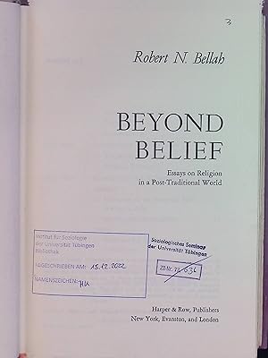 Bild des Verkufers fr Beyond Belief: Essays on Religion in a Post-Traditional World zum Verkauf von books4less (Versandantiquariat Petra Gros GmbH & Co. KG)