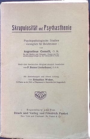 Imagen del vendedor de Skrupulositt und Psychasthenie : Psychopathologische Studien vorzgl. f. Beichtvter. a la venta por books4less (Versandantiquariat Petra Gros GmbH & Co. KG)